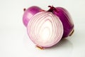 Close-up, purple, onion, white background, vegetables Royalty Free Stock Photo