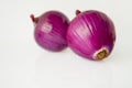 Close-up, purple, onion, white background, vegetables Royalty Free Stock Photo