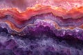 Close up of purple and orange amethyst crystals natural wallpaper background