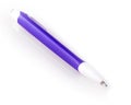 Close up of purple pen on white background. Royalty Free Stock Photo