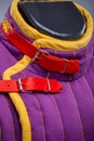 Close-up of Purple Quilted Gambeson Collar Royalty Free Stock Photo