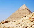 Close-up on the pyramid of Kefren in Cairo, Giza, Egypt Royalty Free Stock Photo