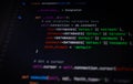 Close-up of Python code snippet showing database connection configuration using Singleton pattern. Great for use in cybersecurity Royalty Free Stock Photo