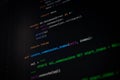 Close-up of Python code with SQL update function and database error handling using rollback and exit commands. Perfect for backend Royalty Free Stock Photo