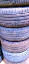 Close up of car tyres