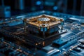 Close-Up of a Quantum Computer Chip