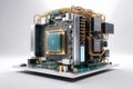 A close up of a quantum computer with an isolated background Royalty Free Stock Photo