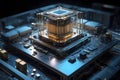 A close up of a quantum computer with an isolated background Royalty Free Stock Photo