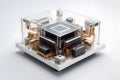 A close up of a quantum computer with an isolated background Royalty Free Stock Photo