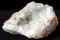Close-Up of Quartz Calcite Mineral Stone on Black Background Royalty Free Stock Photo