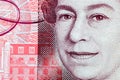 Close Up of Queen Elizabeth II on a Fifty Pond Note Royalty Free Stock Photo