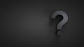 Close up question mark. Dark theme. Interrogative topics