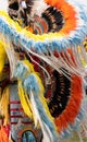 Close Up of Quill and Feather Headdress and Bustle Worn by Fancy Pow Wow Dancer Royalty Free Stock Photo