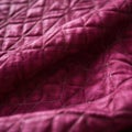 A close up of quilted magenta denim featuring its diamondpatterned texture. Trendy color of 2023 Viva Magenta.. AI