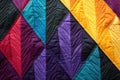 close-up of a quilted pattern on a finished quilt