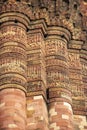 Close-up of Qutub minar, World heritage site,tallest bricks minaret of the world, New Delhi, India