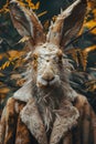 a close up of a rabbit wearing a fur coat Royalty Free Stock Photo