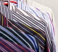 Close-up rack colorful shirts