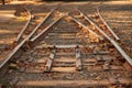Close up railroad tracks switch Royalty Free Stock Photo