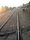 Close up of railway track