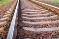 Close up railway track. Part of the railroad Royalty Free Stock Photo