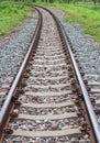 Close-up of the railway tracks. Used in transportation Royalty Free Stock Photo