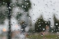 Close-up of Rain drops in front of the car mirror Royalty Free Stock Photo