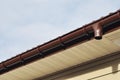 Close up on Rain Gutter Soffit Board, Fascia Board Installation