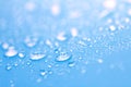 Close up rain water drops on blue sponge surface as abstract background Royalty Free Stock Photo