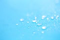 Close up rain water drops on blue sponge surface as abstract background Royalty Free Stock Photo