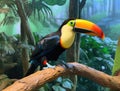 Close-up of a rainbow-billed toucan