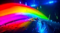 Close up of rainbow colored umbrella. Generative AI Royalty Free Stock Photo