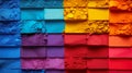 Close up of rainbow coloured powder, many colors Royalty Free Stock Photo