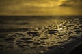 Close-up rainwater droplets on the sailing ship