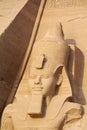 Close-up of Ramesses II statue at Abu Simbel temple Royalty Free Stock Photo