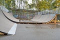 Close up of a ramp at a skate park