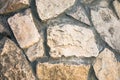 Close up of the original paved pathway, made as asymmetric mosaic of natural stone of different sizes and shapes. Royalty Free Stock Photo