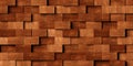 Close up of randomly shifted offset horizontal wooden rectangle blocks surface background texture or hardwood wallpaper template