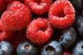 Raspberries and blueberries