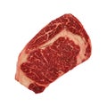 Close up raw beef ribeye steak on white Royalty Free Stock Photo