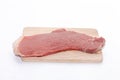 Raw beef top side on wooden board Royalty Free Stock Photo