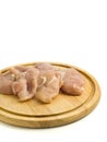 Close-up of raw Chicken fillet on hardboard Royalty Free Stock Photo