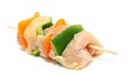 Close Up Of Raw Chicken Kebab Royalty Free Stock Photo