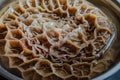 Close-up of raw cow stomach reticulum.