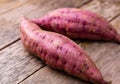 Close up Raw purple sweet potato Royalty Free Stock Photo