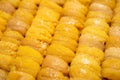 Close up raw roe sea urchin, Uni sushi or sashimi ingredients Royalty Free Stock Photo