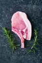 Raw uncooked pork chop Royalty Free Stock Photo