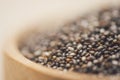 Close-up of raw, unprocessed, dried black chia seeds