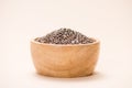 Close-up of raw, unprocessed, dried black chia seeds