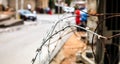 Razor Barb Wire on a fence in Urban South African Township